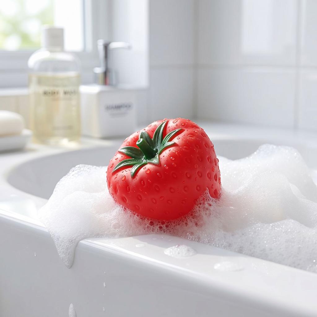 Fruit Shape Squeeze Toy for Stress Relief Soft TPR Material Handheld Sensory Toy for Bath and Office Use Strawberry Design