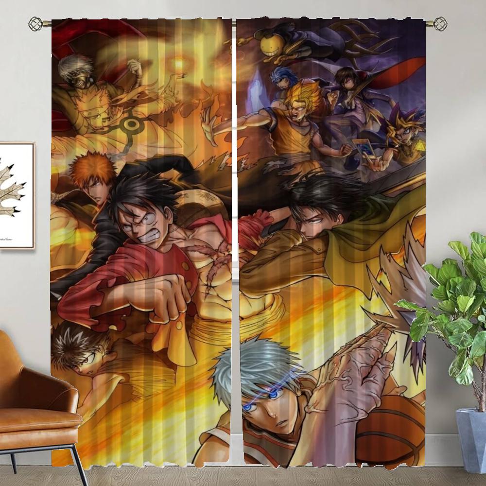 One-Pieces Shades Window Curtain for Room 2 Panel Elegant Room Curtains Tulle for Bedroom Partition Home Interior Curtains Child
