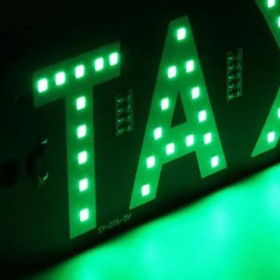 LED Indicator Light Waterproof Taxi Sign Lamp with USB Power Car Windshield Light Stickers for Ride-Hailing Cars Grab Taxi