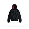 Unisex Oversized Hooded Zip-Up Sweatshirt With Rhinestone Embellishment Cotton Blend Casual Wear