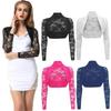 Floral Lace Shrug Wedding Bolero Long Sleeve Coat Cardigan Crop Top