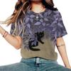 Womens Slim Fit Short Sleeve T-Shirt With 3D Cartoon Animal Print Digital Printing Casual Top