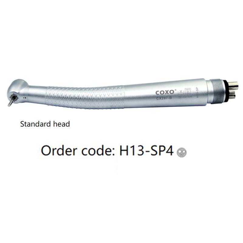 

COXO CX207-B 1 Распыление воды 4 Воздушное распыление Головка и картридж с пылезащитной конструкцией Стандартный высокоскоростной стоматологический наконечник CX207-B H13-SP4