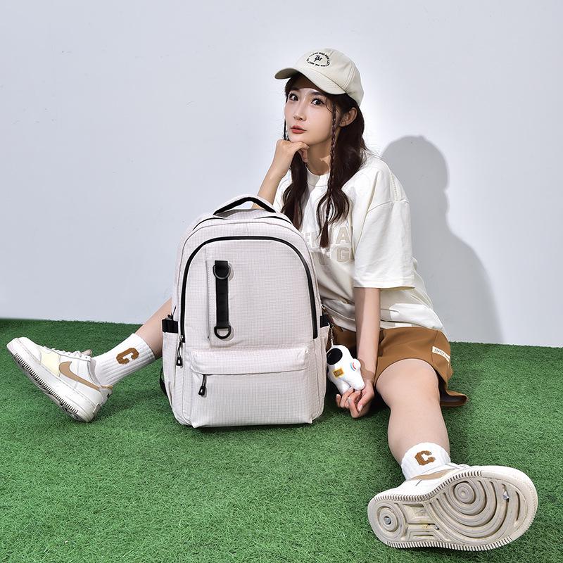 Rucksäcke im koreanischen und japanischen Stil mit Karomuster für Männer und Frauen - Trendig, großes Fassungsvermögen für Studenten und Paare