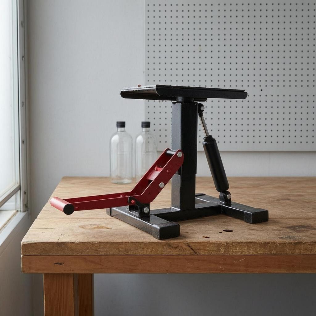 Motorcycle Lifting Stand Diamond-Plate Steel Frame for Workshop