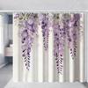Watercolor Green Hanging Leaves Waterproof Shower Curtain For Bathroom Decor