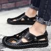 Men's Sandals Summer Soft Sandals Comfortable Men Shoes Genuine Leather Sandals Big Size Soft Outdoor Men Roman Sandals 698