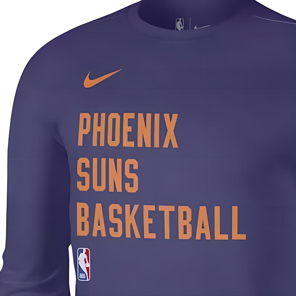 Nike Phoenix Suns Casual Sports Training Crew Neck Long Sleeve T-Shirt Men Tops Purple FD9963-566
