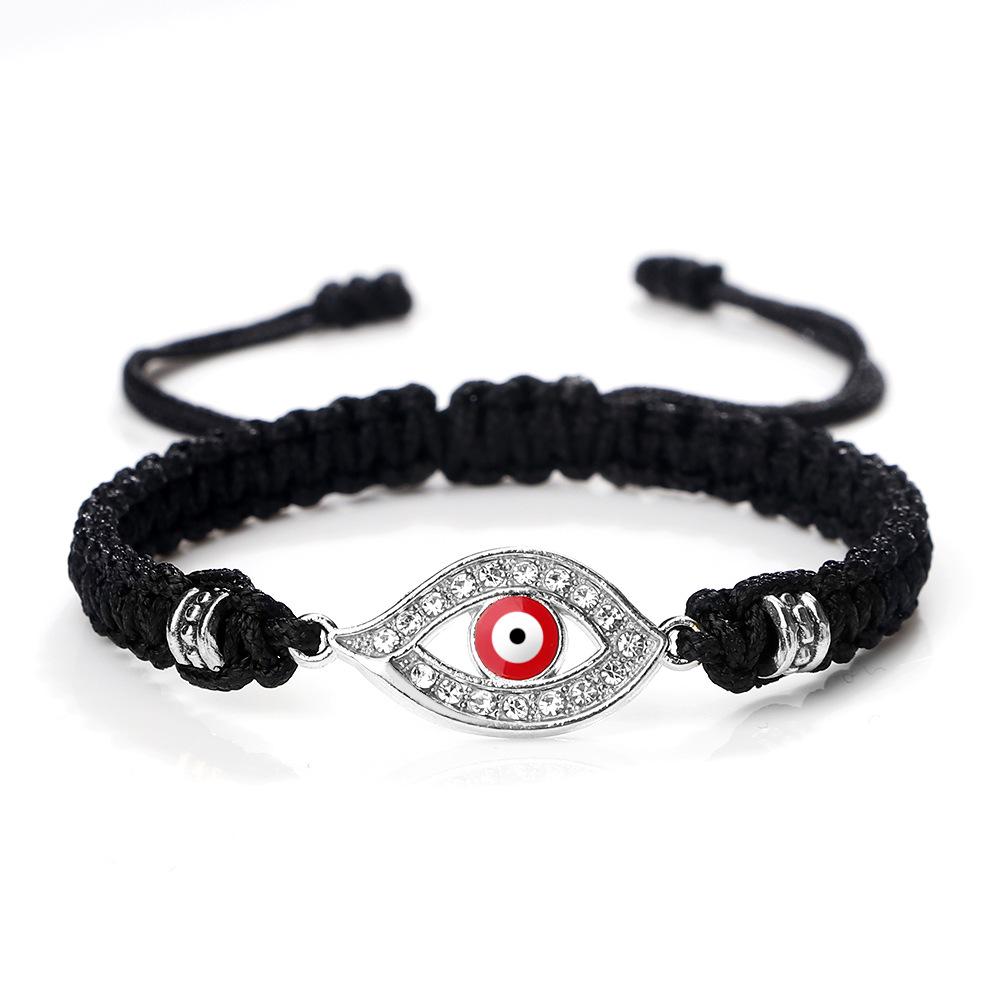 Cross-Border Alloy Bamboo Evil Eye Bracelet: Starry Eyed Woven Couple Bow Design