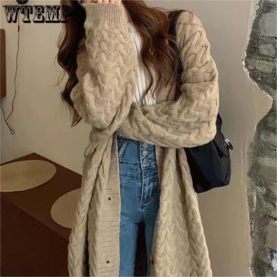 Pulover Palton Damă Toamnă și Iarnă Nou Liber Mare Lung Culoare Solidă Cardigan Tricotat