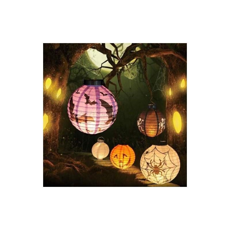 Versatile Led Paper Pumpkin Lantern Featuring Spider And Bat For Festive Halloween Atmosphere