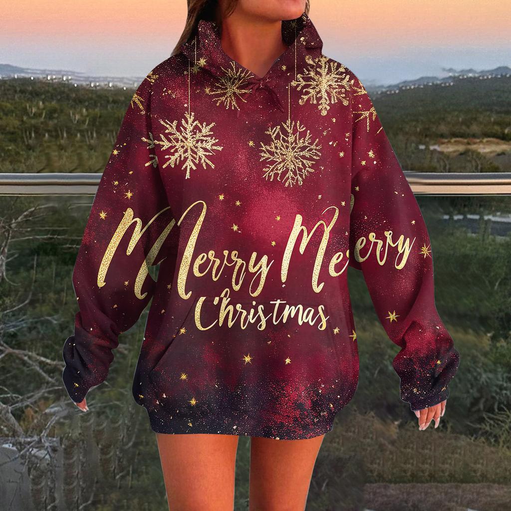 Γυναικεία Μόδα Καθημερινά Ευέλικτα Casual Μπλούζες Φούτερ με Στρογγυλή Λαιμόκοψη Μακρυμάνικα Τοπ Φούτερ με Εκτύπωση