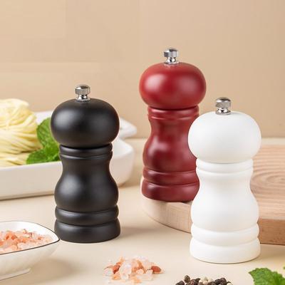Mini Rubber Houten Zout Peper Molen Verf Kleurrijk Kruidenmolen Specerij Zoutmolens 4 inch