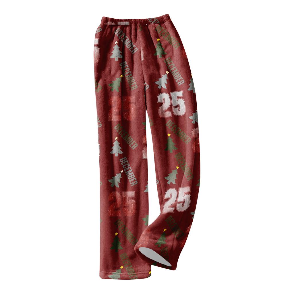 Pajama Pants Sleepwear Casual Drawstring Elastic Waist Pants Comfy Straight Yoga Loose Trousers