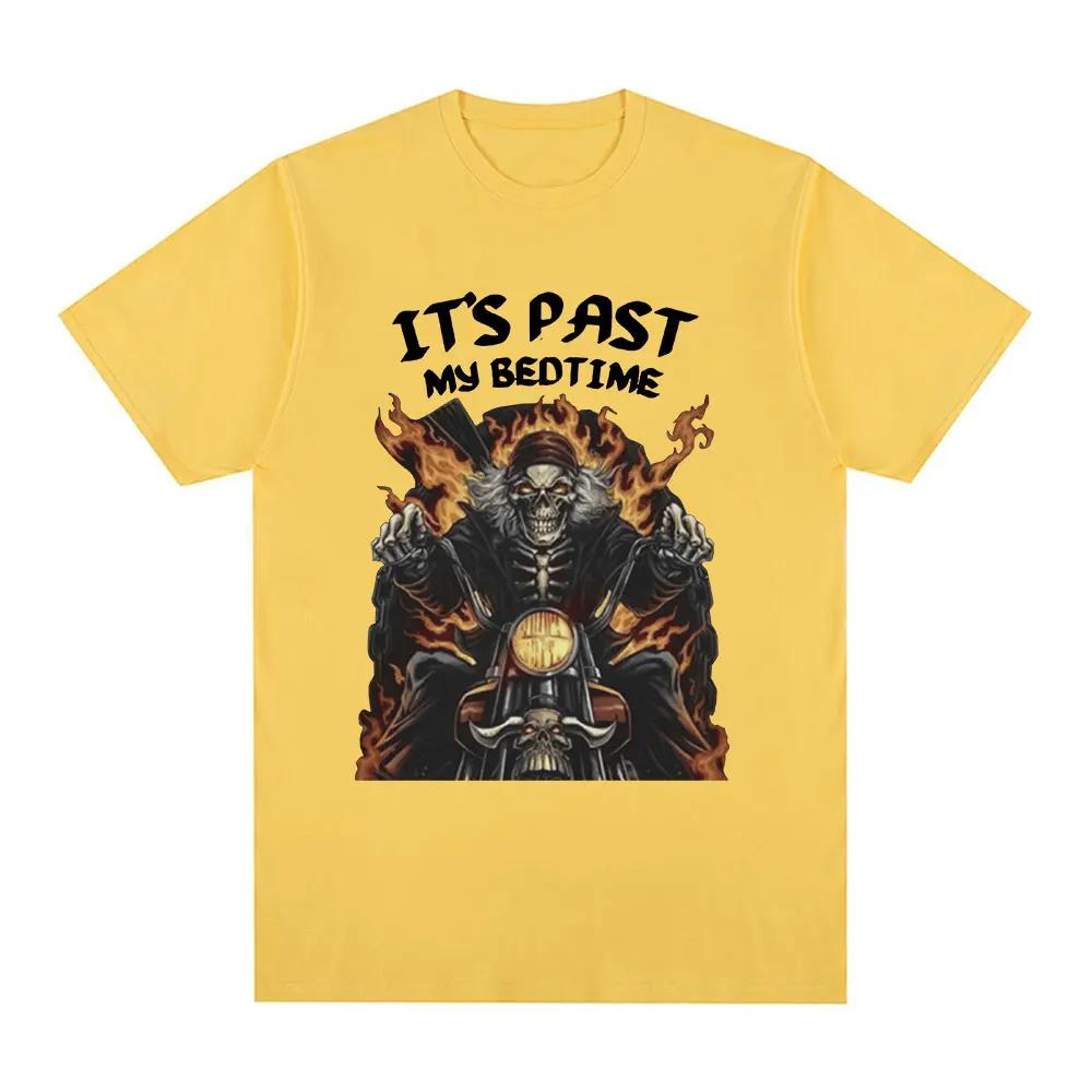 Funny It's Past My Bedtime Skeleton Meme T-shirt Men Cotton Short Sleeve T Shirt Fashion Casual Vintage Cozy Oversized T-shirts