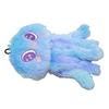 Plush Dog Squeaky Toy Jellyfish Shape Stress Relief Stuffed Dog Teething Chewing Toy For Medium Large Dog Blue