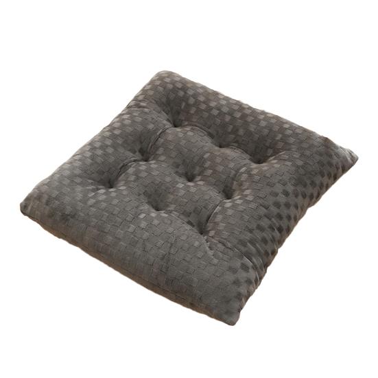 Seat Pad Anti-Slip Strap Design Soft Texture Plush High Elasticity Protective Washable Thickened Student Square Chair Cushion for Home