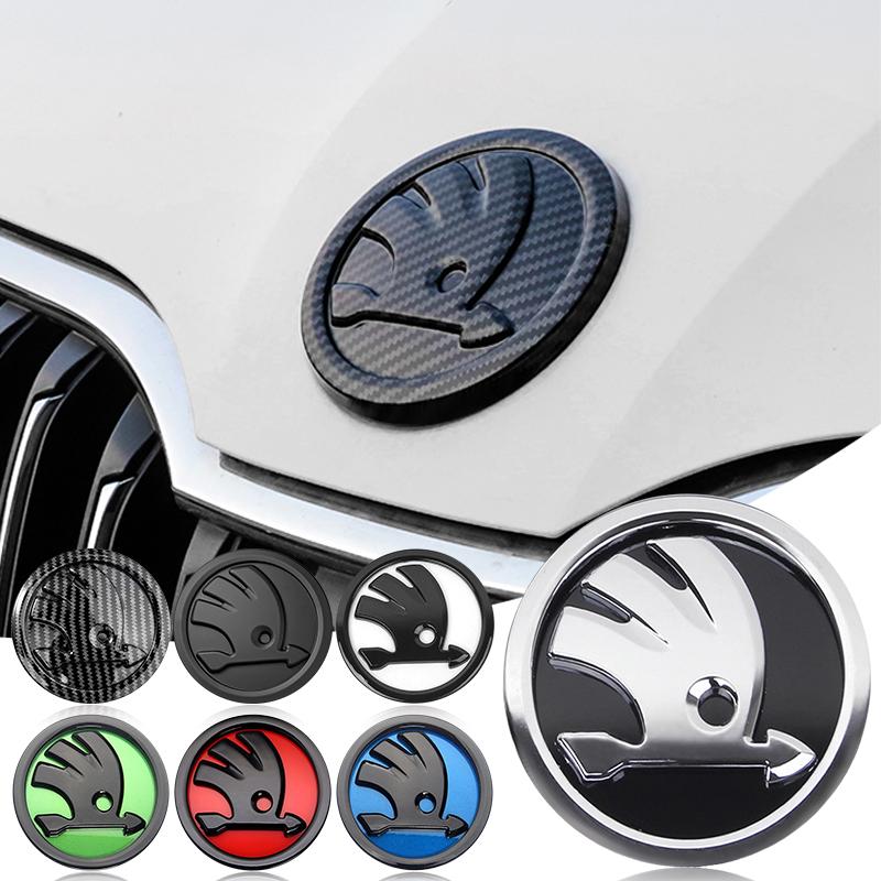 1Pcs Car ABS Logo Auto Front Hood Emblem Rear Trunk Cover Sticker for Skoda Octavia MK2 MK3 MK4 2 A7 Fabia Karoq Kodiaq Superb Rapid Yeti