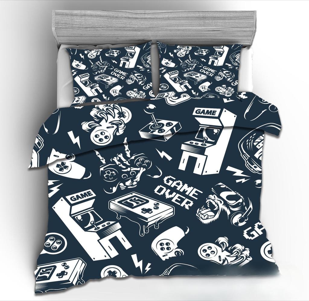 Boy Gamer Bedding Set For Bedroom Modern Gamepad Bedspreads Comefortable Kids Duvet Cover Video Game Quilt Cover And Pillowcase