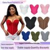 Matte Bandeau Body Shaping Corset Lingerie with Fishbone Structure for Women