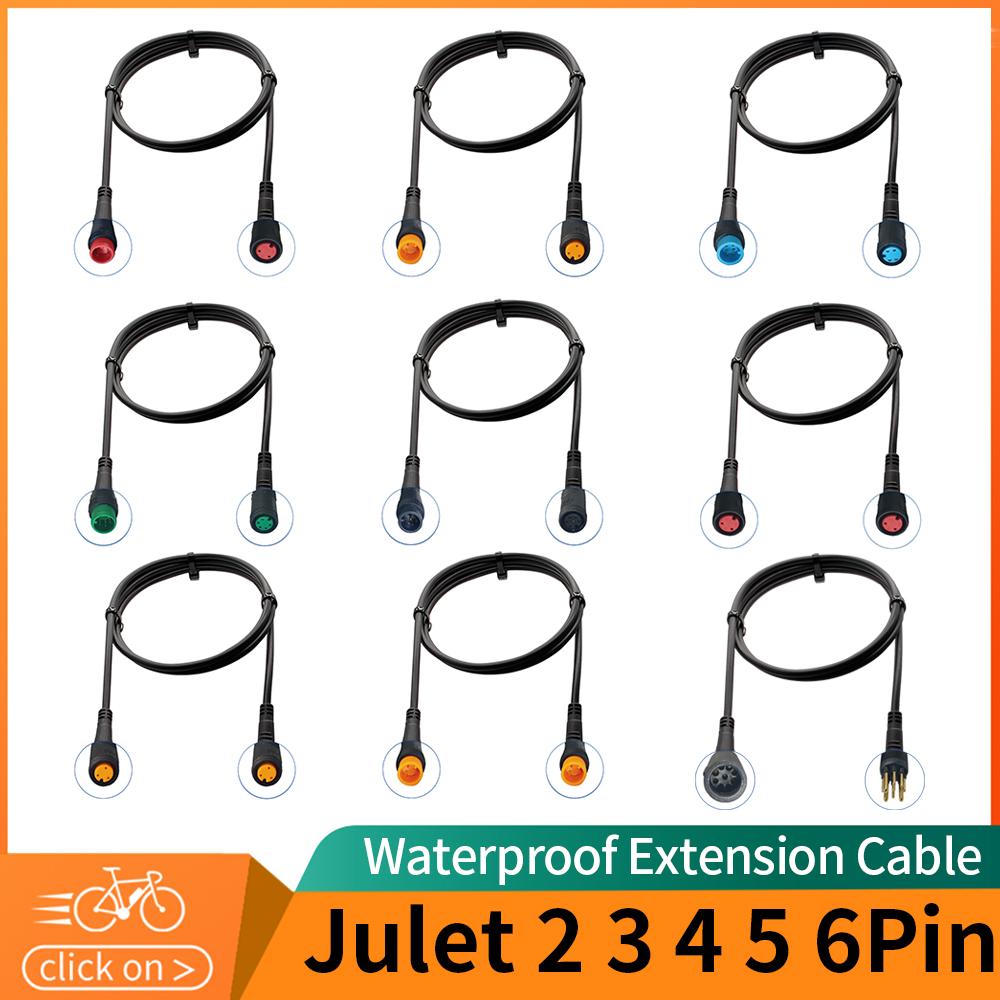 Julet Ebike Cable2 3 4 5 6Pin Conversion Convert Line Waterproof Extension Cable for Throttle Display Ebrake Light Throttles 2