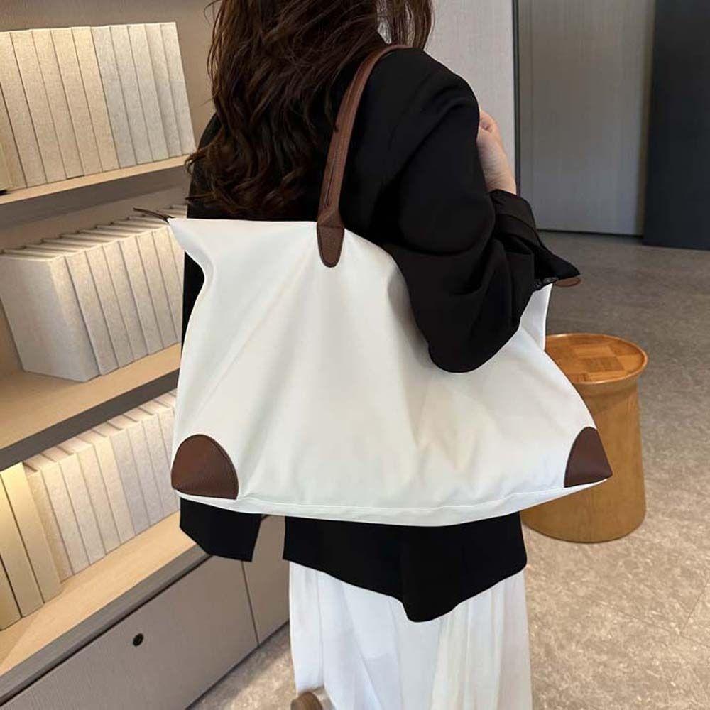 Solid Color Oxford Tote Bag Large Capacity Simple Underarm Bag Nylon Shoulder Bag  Girls/Female