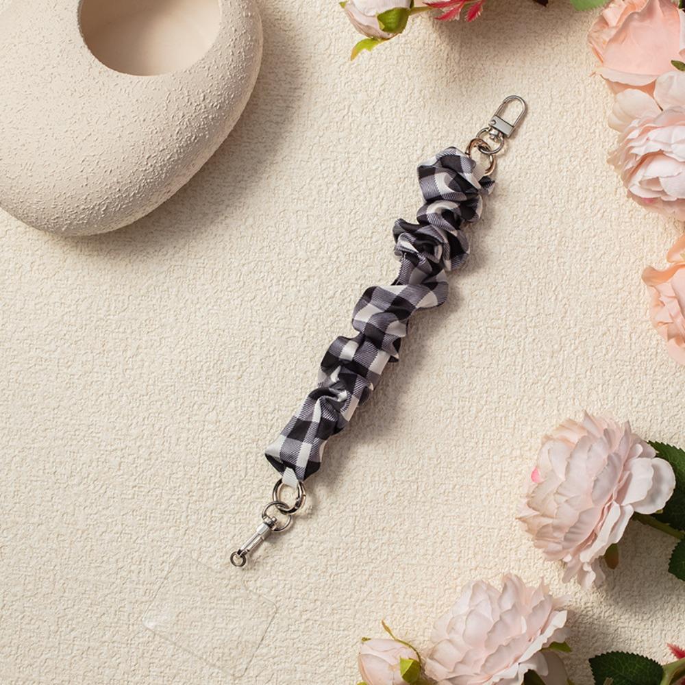 Short Elastic Mobile Phone Lanyard ABS Large Intestine Bag Rope Satin Mobile Phone Strap Backpack