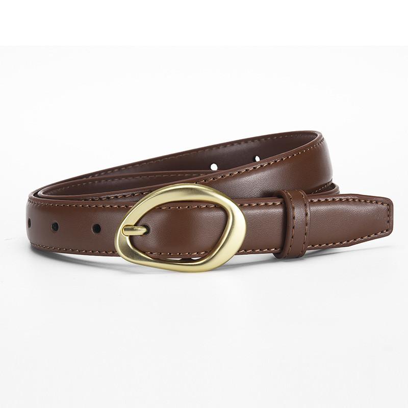 

Ladies Leather Belt With Alloy Buckle And Pin Closure For Business And Casual Wear коричневий