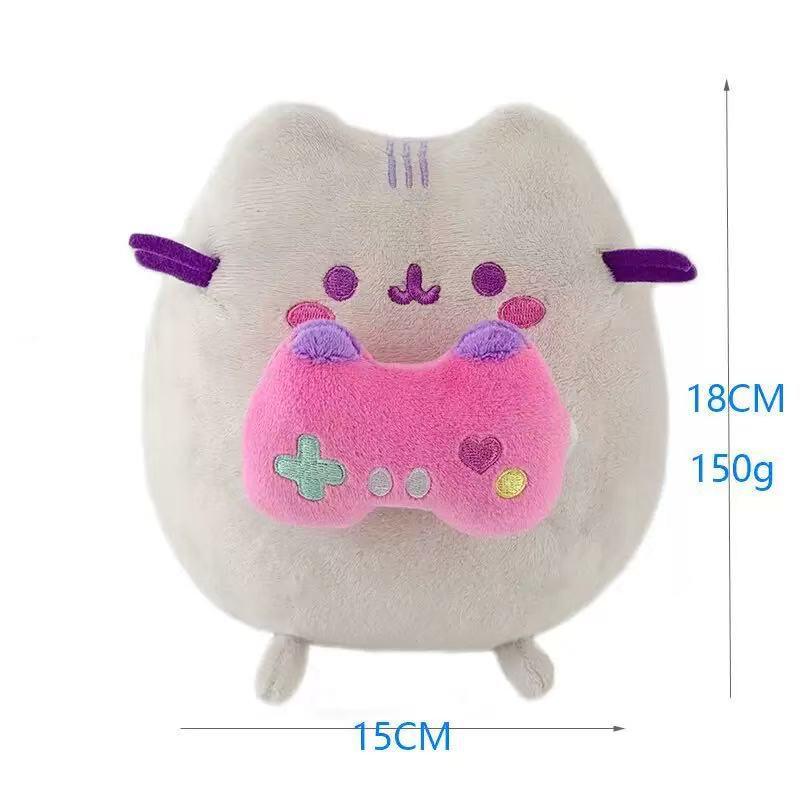 Gray Cat Ice Cream & Donut Plush Toys - Fat Ji Cat Figurines