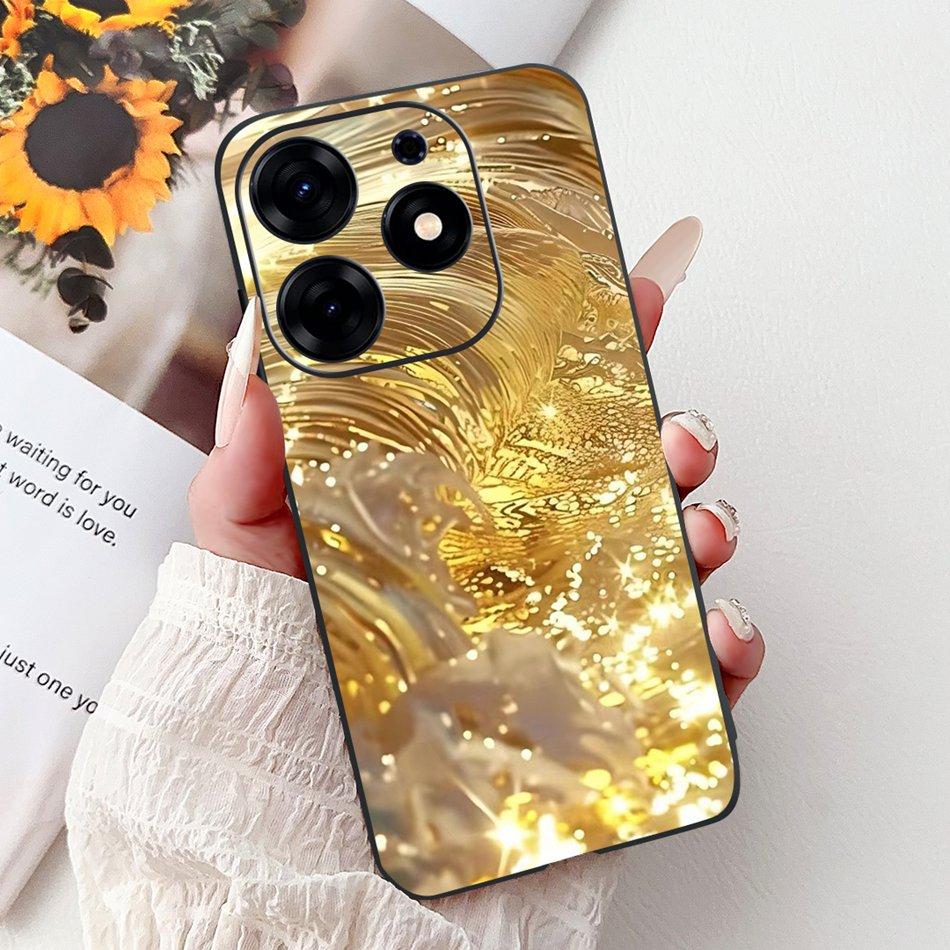 For Tecno Spark 10 Pro Phone Case Spark 10Pro 4G KI7 Elegant Floral Cat Printing Soft Silicone TPU Cases