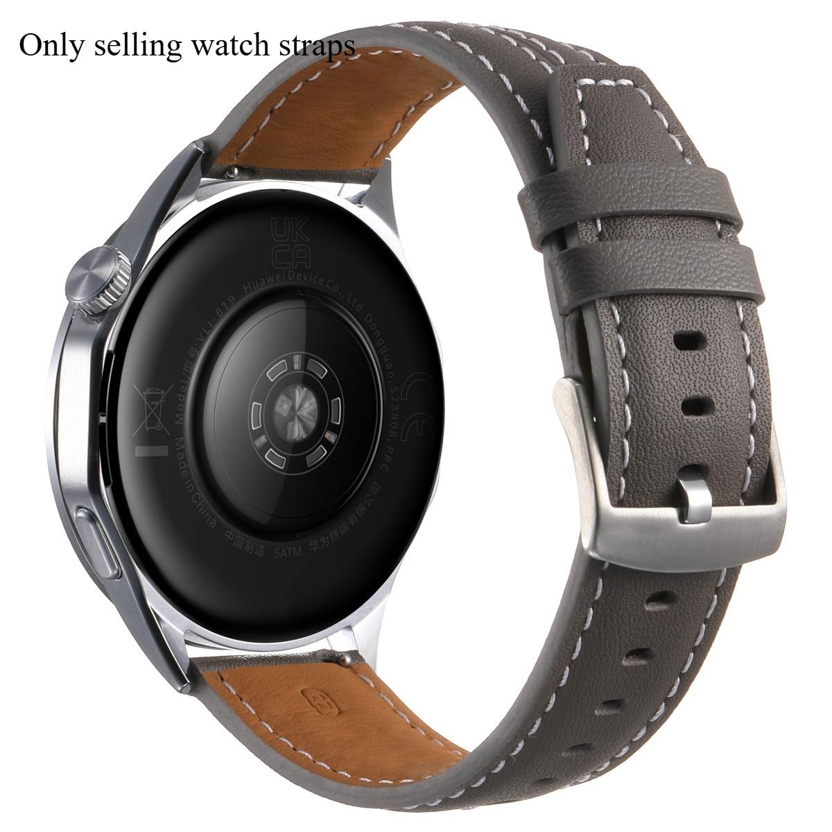 

Кожаный ремешок для часов 18/22 мм для Huawei Watch GT6 46 мм, мягкий кожаный браслет на запястье для Huawei Watch GT5 4 3 GT5 GT6 Pro 22mm universal серый