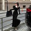 Maillard Royal Sister Temperament Long Sleeve Dress Women's Early Autumn Atmosphere Super Good-looking Pure Desire Bottom Hips Fish Tail Dress