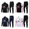 2122 Paris Saint-Germain Trainingskleding Opwarmkleding Shirt Heren Lange Mouwen Halve Rits Voetbalkleding Herfst En Winter Pak