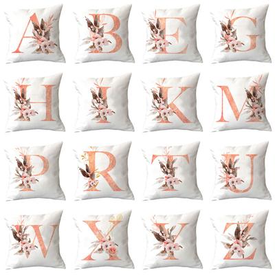 Ins Nordic Pillowcase Pink Letter Cushion Pillowcase Car Sofa Waist Home Furnishing