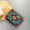 Ethnic Style Card Holder - Multi-layer Premium Hand-feel Vintage Delicate Beaded Zipper Pocket
