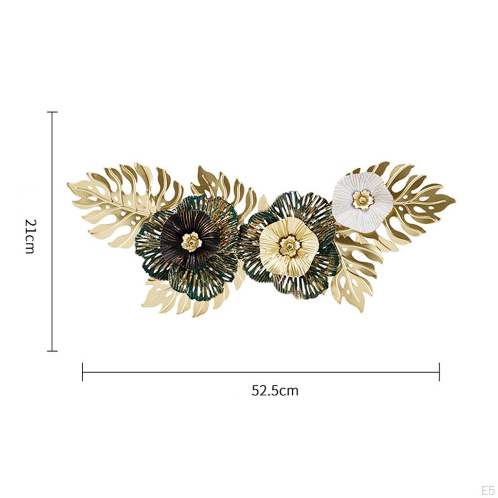 Contemporary Metal Wall Art, Intricate Floral Design Hanging Sculpture for Living Room Decor