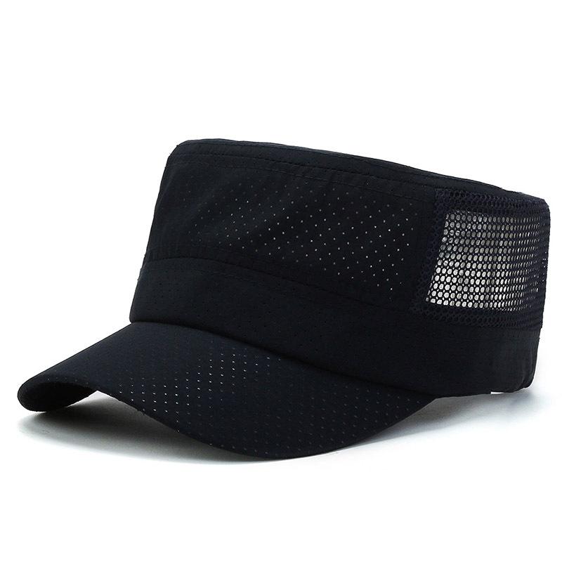 

Летняя уличная рыбацкая шляпа, мужская шляпа от солнца, военные кепки, сетчатая армейская плоская кепка, спортивная бейсбольная кепка дальнобойщика Snapback, козырьки Gorras 56-60cm темно-синий