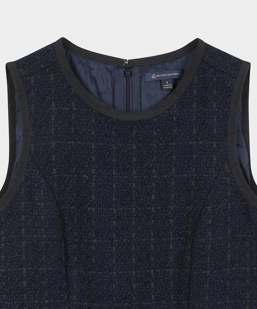 Brooks Brothers Boucle Sleeveless Dress (Navy) (Bbdzwf4150Qef)