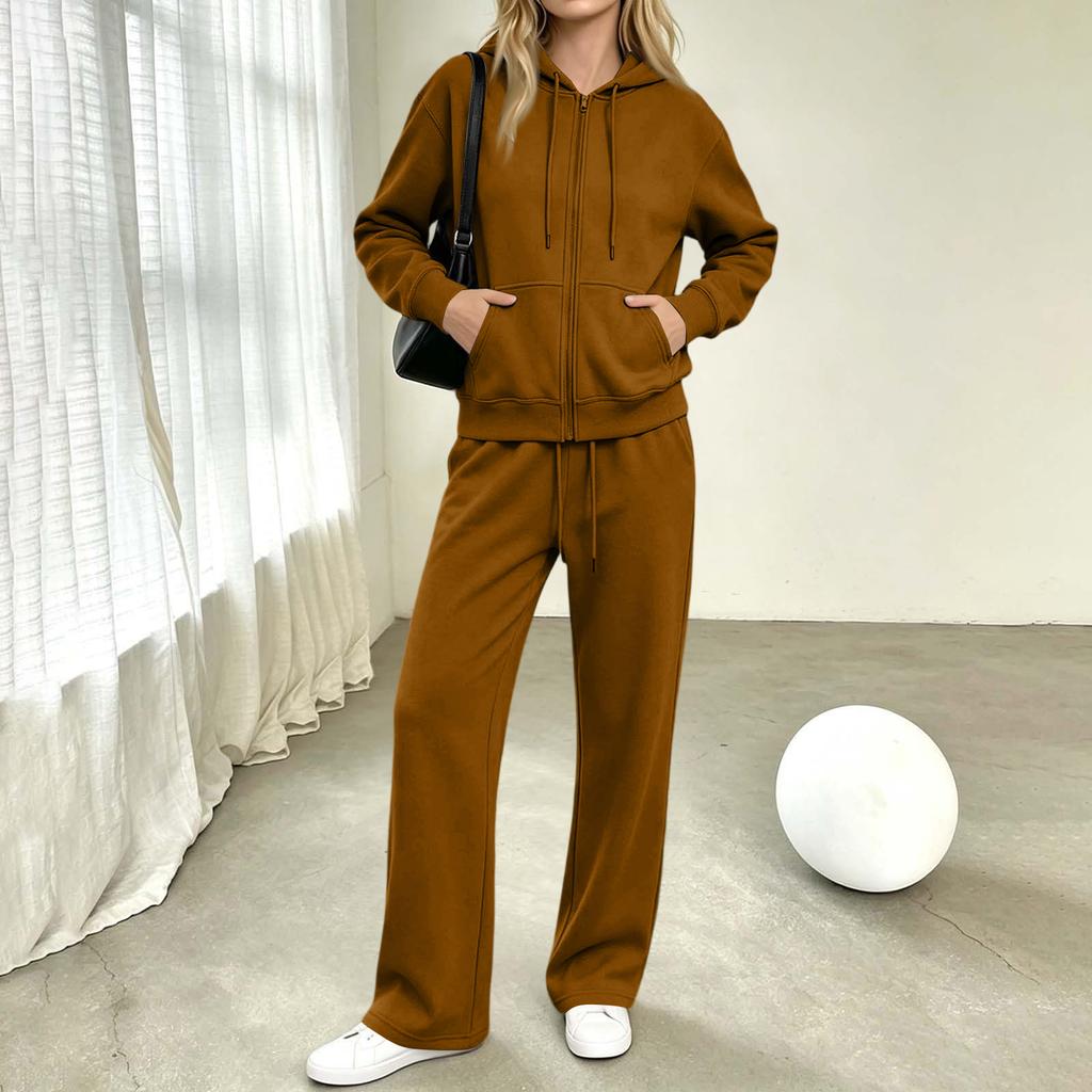 Women's Casual Hoodie Sweatpants 2 Piece Set with and Pockets Athletic Tracksuit