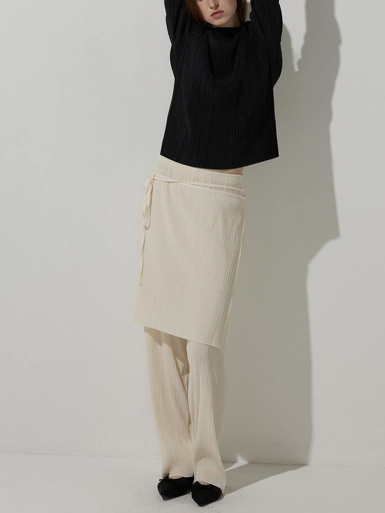 BEMUSE MANSION Wrinkle Pants&Skirt - Cream