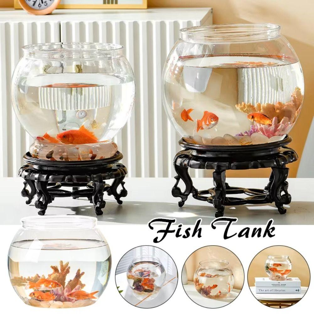 New Transparent Fish Tank Plastic Round Aquarium Unbreakable Lightweight Goldfish Tank Home Decor
