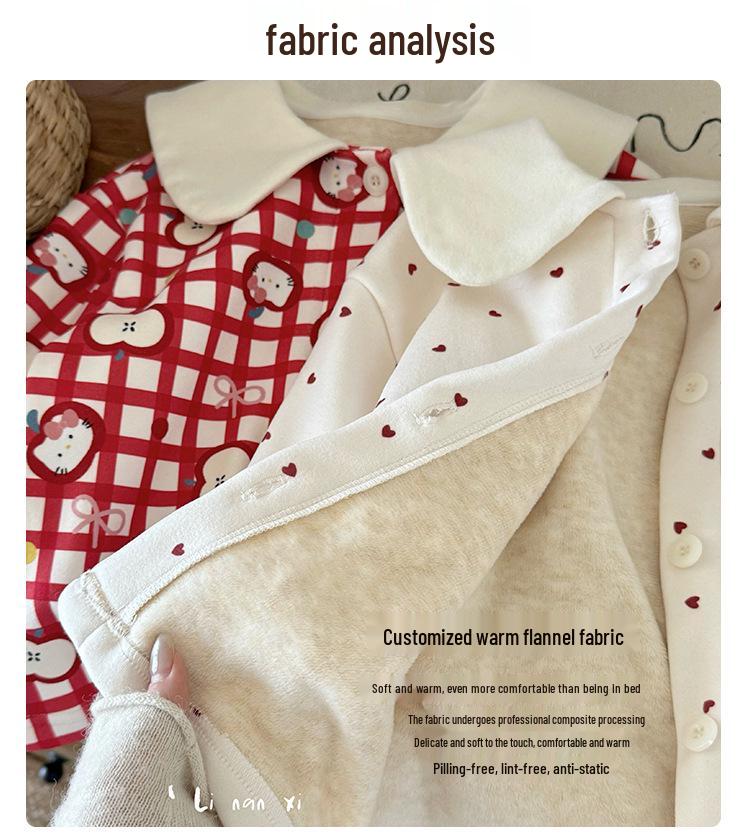 88277 Mädchen Samt Pyjama Set - Neue 2025 Herbst/Winter Homewear für Kinder