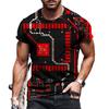Summer Round Neck 3D Circuit Board Print T-shirts Fashionable Casual Short Sleeved Men's T-shirts