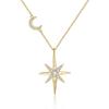 Moissanite Eight-Pointed Star Sterling Silver Necklace – Stylish & Versatile Clavicle Jewelry