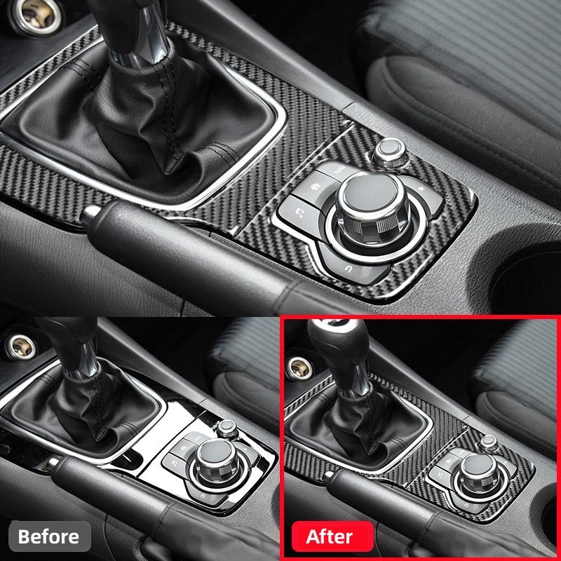 Pro Mazda 3 Axela 2014-2019 Dekor panelu převodovky Carbon Fiber 3D Nálepka Krycí lišta Vnitřní příslušenství interiéru auta