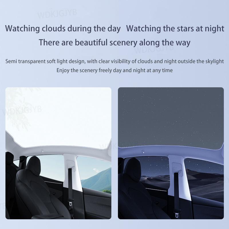 AABLU1 For Tesla Model Y Juniper 2025+ New Version of Sunshade Integrated Panoramic Sunroof Sun Protection Thermal Insulation Sunshade