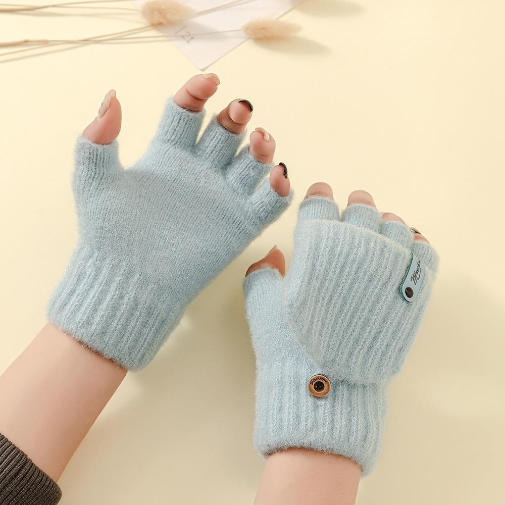 Thermal Plush Mittens Thicken Half-finger Gloves Fashion Touchscreen Mittens Winter