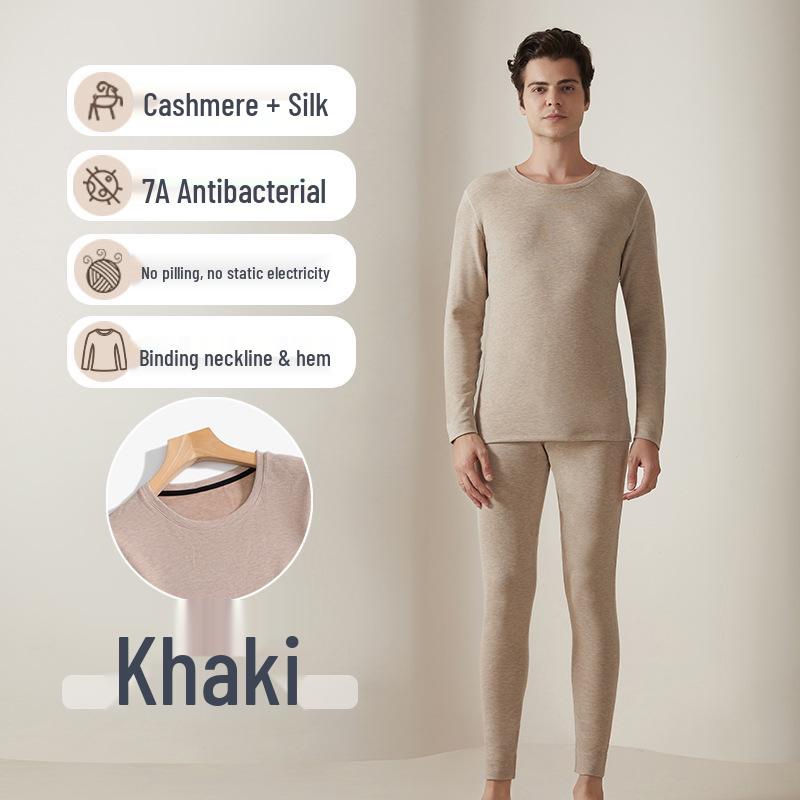 Herren- und Damen-Verdicktes Thermo-Unterwäsche-Set: Kaschmir Seide Samt Wolle für Herbst und Winter.