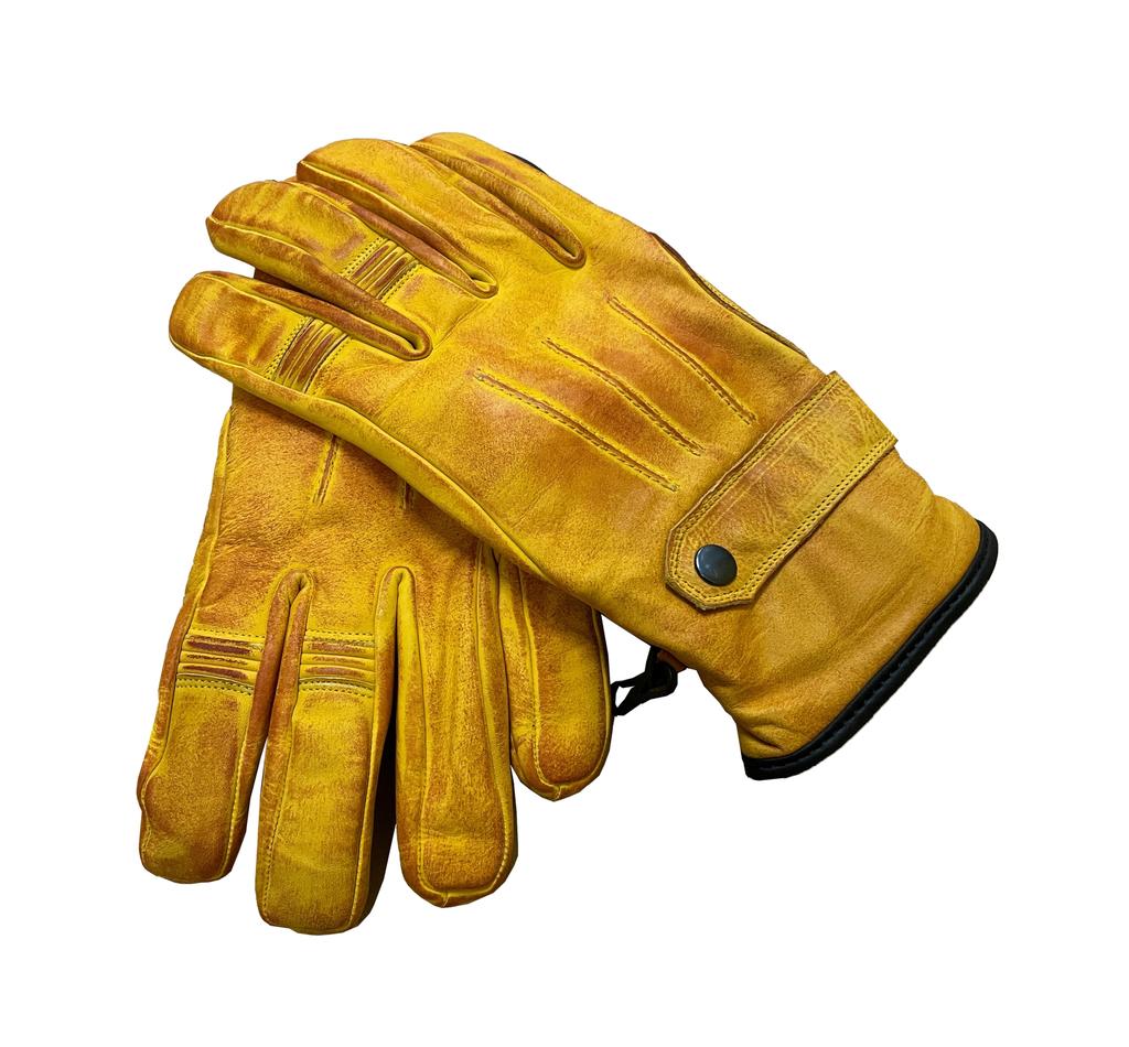 Herren Distressed Anilinlederhandschuhe Braun Vintage Klassische Motorrad Modehandschuhe Rindsleder