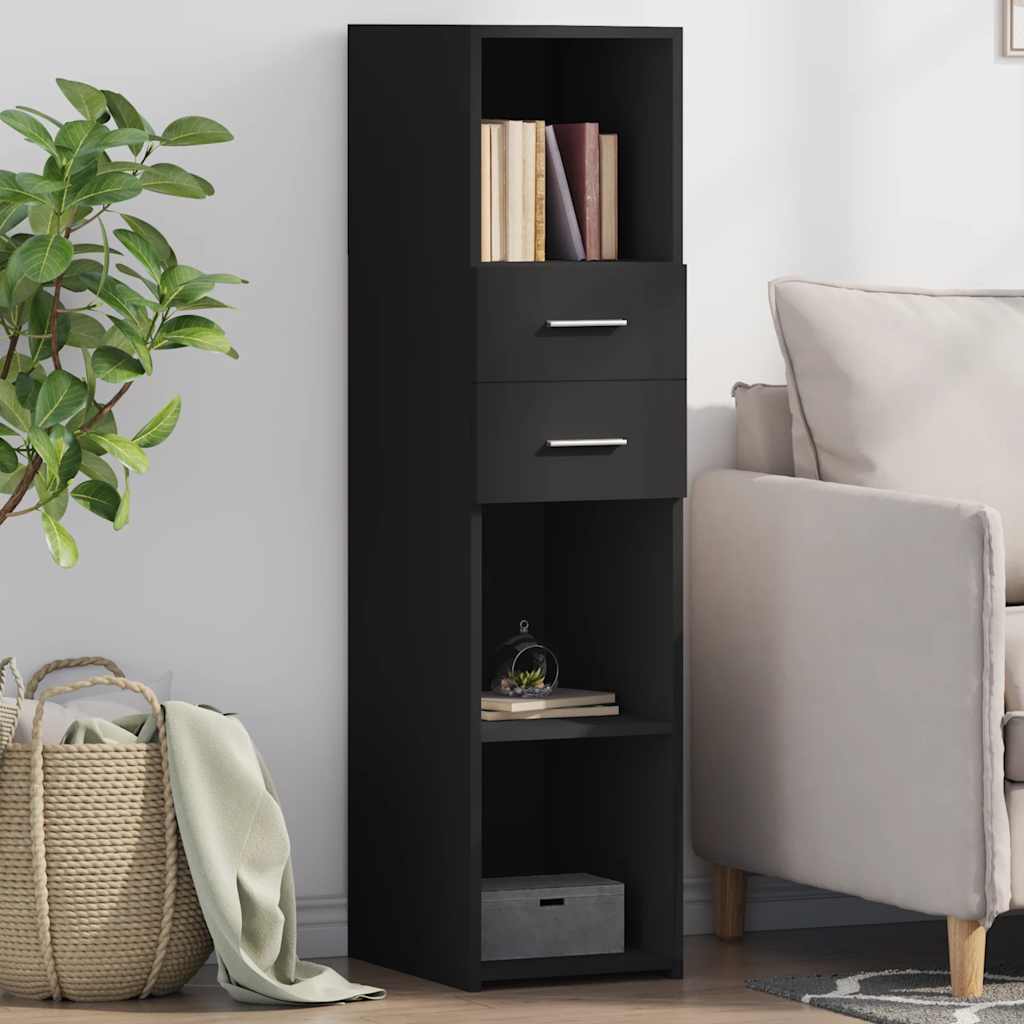 Highboard Black 30x42.5x124 cm Engineered Wood